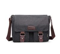 FANDARE Bolsos de Bandolera a Hombro de Lona Mensajero Bolso para Hombres/Mujeres Messenger Bolsa Bolsa de Viaje 7.9 Pulgadas Bolsa de iPad, para Trabajo,Viajar,Colegio,Shopper Negro
