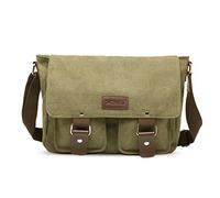 FANDARE Bolsos de Bandolera a Hombro de Lona Mensajero Bolso para Hombres/Mujeres Messenger Bolsa Bolsa de Viaje 7.9 Pulgadas Bolsa de iPad, para Trabajo,Viajar,Colegio,Shopper Verde