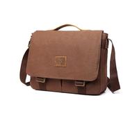FANDARE Bolsos de Hombro Bandolera para Portátil Maletín para Portátil Bolso portatil portadocumentos Lienzo Hombre Trabajo Gran Capacidad Bandoleras Mensajero para Viajes Negocios Bolso Café