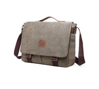 FANDARE Bolsos de Hombro Bandolera para Portátil Maletín para Portátil Bolso portatil portadocumentos Lienzo Hombre Trabajo Gran Capacidad Bandoleras Mensajero para Viajes Negocios Bolso Gris
