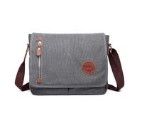 FANDARE Bolsos de Hombro Bolso Lona de Hombro Bandolera para Portátil Maletín Bolso Tote Bolso Shopper Multifuncional Lienzo Hombre Trabajo Bolsa de Mensajero para Viajes Negocios Bolso Gris Oscuro
