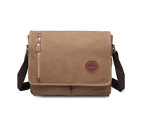 FANDARE Bolsos de hombro Bolso Lona de Hombro Bandolera para Portátil Maletín Bolso Tote Bolso Shopper Multifuncional Lienzo hombre trabajo Bolsa de Mensajero para Viajes Negocios Escuela Bolso Marrón