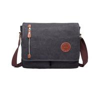 FANDARE Bolsos de Hombro Bolso Lona de Hombro Bandolera para Portátil Maletín Bolso Tote Bolso Shopper Multifuncional Lienzo Hombre Trabajo Bolsa de Mensajero para Viajes Negocios Escuela Bolso Negro