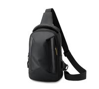 FANDARE Bolsos de Hombro Cruzados Bandolera Urbana práctica Riñonera Moderna compacta Minimalista Bolso Pecho organizado Bolso Crossbody Funcional con USB Sling Crossbody Bag Nailon Negro