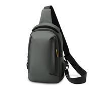 FANDARE Bolsos de Hombro Cruzados Bandolera Urbana práctica Riñonera Moderna compacta Minimalista Bolso Pecho organizado Bolso Crossbody Funcional con USB Sling Crossbody Bag Nailon Verde