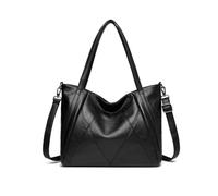 FANDARE Bolsos de Mano Mujer Maletín Portafolios Bolso Bandolera PU Cuero Bolsas de Mano para 12.9 Pulgada Laptop Bolso de Mano Bolsa Hombro Señora Tote Shopper Mensajero Trabajo Crossbody Bag Negro