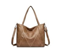 FANDARE Bolsos de Mano Mujer Maletín Portafolios Bolso Bandolera PU Cuero Bolsas de Mano para 12.9 Pulgada Laptop Bolso de Mano Bolsa Hombro Señora Tote Shopper Mensajero Trabajo Crossbody Bag Caqui