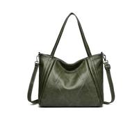 FANDARE Bolsos de Mano Mujer Maletín Portafolios Bolso Bandolera PU Cuero Bolsas de Mano para 12.9 Pulgada Laptop Bolso de Mano Bolsa Hombro Señora Tote Shopper Mensajero Trabajo Crossbody Bag Verde