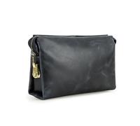 FANDARE Bolsos de Mano para Hombre Portadocumentos Cartera Hombre de Piel de Vaca con Cerradura con Combinación, Tarjetero y Organizador con Muñequera Multiusos con Compartimentos Azul Oscuro