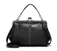 FANDARE Bolsos de Mujer Bandolera PU Cuero Bolsos de Mensajero Conmutar Bolso Hombro Cruzado Gran Capacidad pequeño niña Mano Señora Crossbody Bag para Viaje Trabajo Escuela Compras Negro