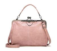 FANDARE Bolsos de Mujer Bandolera PU Cuero Bolsos de Mensajero Conmutar Bolso Hombro Cruzado Gran Capacidad pequeño niña Mano Señora Crossbody Bag para Viaje Trabajo Escuela Compras Rosado