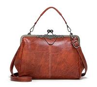 FANDARE Bolsos de Mujer Bandolera PU Cuero Bolsos de Mensajero Conmutar Bolso Hombro Cruzado Gran Capacidad pequeño niña Mano Señora Crossbody Bag para Viaje Trabajo Escuela Compras Marrón