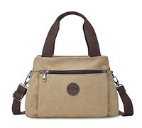 FANDARE Bolsos de Mujer Bolsos de Mano para Mujer Lona Bandolera Bolsos de Mensajero Conmutar Bolso Hombro Cruzado para Señora Viaje Trabajo Escuela Compras Gran Capacidad Crossbody Bag Caqui
