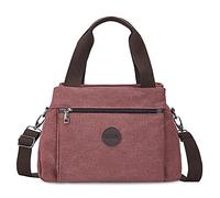 FANDARE Bolsos de Mujer Bolsos de Mano para Mujer Lona Bandolera Bolsos de Mensajero Conmutar Bolso Hombro Cruzado para Señora Viaje Trabajo Escuela Compras Gran Capacidad Crossbody Bag Rojo