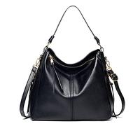FANDARE Bolsos de Mujer Bolsos Hobo Bolso Bandolera Bolso de Hombro Bolso Tote Cuero PU Bolso Shopper Bolso de Mano Bolso Convertible de Mochila para Trabajo Escuela Viaje Bolsos Cruzados Negro