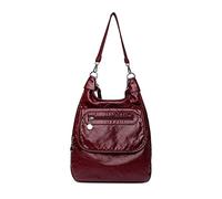 FANDARE Bolsos Mochila para Mujer 3 in 1 Casual Mochilas Tipo Impermeable Bolsos Bandolera Piel Suave Bolsos de Hombro para Totes por Colegio Trabajo Viaje Bolsas Escolares Rojo