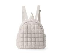 FANDARE Bolsos Mochila para Mujer Acolchada Mochilas Bolso de Hombro Bolsas Bandolera Mediana Mochila Escolar para niñas Trabajo Viajes Escuela Mochila Ligera y plumada Beige Blanco