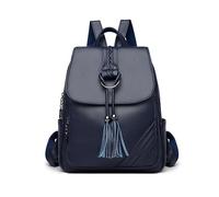 FANDARE Bolsos Mochila para Mujer Borla Mochilas Vintage de cuero PU impermeable Versátil Bolso Hombro Bolsas Bandolera Mediana Mochila escolar para niñas trabajo viajes con múltiples bolsillos azul