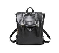 FANDARE Bolsos Mochila para Mujer Mochilas Estilo británico Mochilas Escolar Cuero PU Impermeable Bolso de Mano Hombro Bolsas Bandolera para Trabajo Viajes con Correas Ajustables Negro