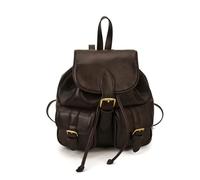 FANDARE Bolsos Mochila para Mujer Mochilas Vintage de cuero PU impermeable Bolso de Hombro Bolsas de cuerdas Bandolera Mediana Mochila escolar para niñas trabajo viajes mochila-bolso Marrón oscuro