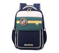 FANDARE British Mochilas Escolares Mochilas Infantiles Niño Niña Ergonomía Color Stitch Mochila Escolar con Tiras Reflectantes Adolescentes Mochila Instituto Mochilas Tipo Casual Azul Verde