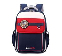 FANDARE British Mochilas Escolares Mochilas Infantiles Niño Niña Ergonomía Color Stitch Mochila Escolar con Tiras Reflectantes Adolescentes Mochila Instituto Mochilas Tipo Casual Azul Rojo