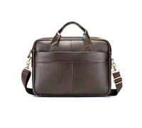 FANDARE Cartera de Hombro Profesional Maletín de Cuero Vintage para Hombre, Bolsa de Ordenador 14 Pulgadas con Correa Desmontable, Asa Cómoda, Marrón Bolso de Negocios Tote Mensajero Mano