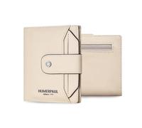 FANDARE Cartera Mujer de Cuero Auténtico con Bloqueo RFID, Clutch Organizador Multi-Tarjetas, Monedero Bifold para Tarjetas,11 Ranuras para Tarjetas y 1 Compartimento para Billetes Blanco Beige