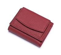 FANDARE Cartera Mujer Pequeña RFID Billetera Bolsos para Mujer Cuero Carteras Gran Capacidad Wallet Vino Rojo