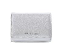 FANDARE Cartera para Mujer Diseño nacarado para Bolso de Noche Tarjetero Monedero de PU Cuero Billetera Clutch Elegante Monedero Bolso de Mano Cartera con 7 Ranuras para Tarjetas Plata