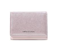 FANDARE Cartera para Mujer Diseño nacarado para Bolso de Noche Tarjetero Monedero de PU Cuero Billetera Clutch Elegante Monedero Bolso de Mano Cartera con 7 Ranuras para Tarjetas Rosa