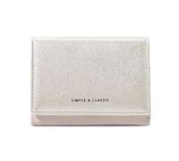FANDARE Cartera para Mujer Diseño nacarado para Bolso de Noche Tarjetero Monedero de PU Cuero Billetera Clutch Elegante Monedero Bolso de Mano Cartera con 7 Ranuras para Tarjetas Beige Blanco
