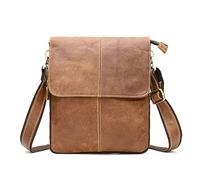 FANDARE Clásico Bandoleras Hombre Bolso Bandolera Hombre Bandoleras Hombre Piel Impermeable Bolsos Hombre para Estudiante Viaje Trabajo Universidad Business Ampliable Bolso Movil Marrón B