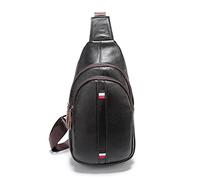 FANDARE Cuero Bolsa de Pecho Retro Bandolera Hombre Bolsa Cruzada Bandolera Impermeable Bolsos Bandolera Excursionismo Bolsos Bandolera para Hombres Escolar Senderismo Viaje Sling Bag Marrón