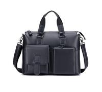 FANDARE Cuero Maletín Hombres Negocios Informales Portafolios Bolsos Bandolera Bolso de Mano Profesional Bolsas Cartera Mensajera para 14 Pulgada Laptop Bolsa Mensajero para Viaje Trabajo Negro