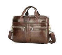 FANDARE Cuero Maletín Hombres Portafolios Bolsos Bandolera Bolso de Mano Profesional Bolsas Cartera Carpeta Mensajera para 15.6 Pulgada Laptop Bolsa Mensajero Business Viaje Trabajo Negocio Marrón