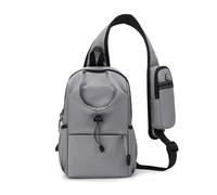 FANDARE Deporte Bolsos Cruzados con Bolsillo para el Hombro & Soporte para Agua Bandolera para Mujer Bolso de Hombro Hombro Sling Crossbody Bag Hombre Bolsa Pecho organizado Gris Claro