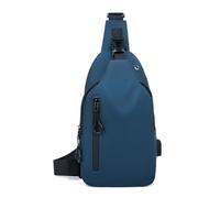 FANDARE Deporte Funcionalidad Bolsos Cruzados Bandolera para Mujer Bolso de Hombro Hombre Bolso Pecho organizado Polyester Bolso Silueta compacta y Minimalista Sling Crossbody Bag Azul