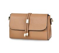 FANDARE Elegante Bolso Bandolera Mujer de Hombro Cruzado Mensajero Móvil Crossbody Bag de Cuero PU Caqui
