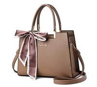 FANDARE Elegante Bolso de Mano para Mujer Bolso Bandolera PU Cuero Bolsos de Hombro Gran Capacidad Bolsos Cruzados para Viajes Compras Trabajo Citas Caqui