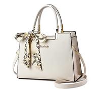 FANDARE Elegante Bolso de Mano para Mujer Bolso Bandolera PU Cuero Bolsos de Hombro Gran Capacidad Bolsos Cruzados para Viajes Compras Trabajo Citas Blanco