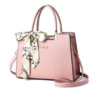 FANDARE Elegante Bolso de Mano para Mujer Bolso Bandolera PU Cuero Bolsos de Hombro Gran Capacidad Bolsos Cruzados para Viajes Compras Trabajo Citas Rosa