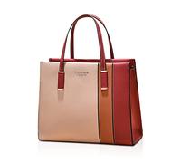 FANDARE Elegante Bolsos de Mujer Bandolera Impermeable PU Cuero Señora Bolso Mano Hombro Cruzado para Viaje Trabajo Escuela Compras Crossbody Bag Rojo