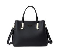 FANDARE Elegante Bolsos de Mujer Bandolera PU Cuero Impermeable Bolso Mano Hombro Cruzado Remache Gran Capacidad Señora para Viaje Trabajo Escuela Compras Negro