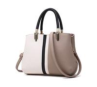 FANDARE Elegante Mujer Bolso Mano Bolsos de Bandolera Impermeable PU Cuero para Viaje Trabajo Compras Crossbody Bag Caqui