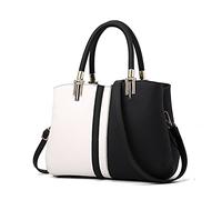 FANDARE Elegante Mujer Bolso Mano Bolsos de Bandolera Impermeable PU Cuero para Viaje Trabajo Compras Crossbody Bag Negro