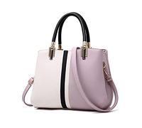 FANDARE Elegante Mujer Bolso Mano Bolsos de Bandolera Impermeable PU Cuero para Viaje Trabajo Compras Crossbody Bag Púrpura