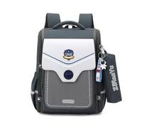 FANDARE Estilo británico Mochilas Infantiles con Estuche para lápices Escolar Juveniles niña niño Mochila Escolar Reflectantes Mochila de Colegio Adolescentes Primaria Instituto Backpack Gris