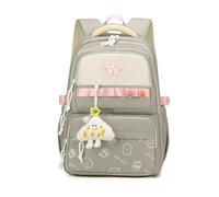 FANDARE Grafiti Mochilas Tipo Casual Lindo Mochila de Uso Diario Estudiante Compañero Universitario Minimalista Mochila Escolar Adolescentes Marcha Mujeres Hombre Bolsas Escolares Gris Claro