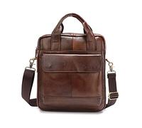 FANDARE Hombre Bolsos Bandolera Cuero Bolsos Cruzados Retro Maletín Bolsa para Ordenador Portátil 10.9 Pulgadas Bolso de Hombro Shopper Bolsa Tote para Negocios Trabaja Universidad Viaje Marrón